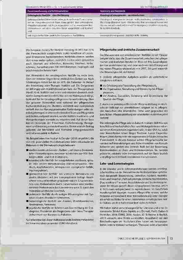 Vorschauseite 2: Onkologische Notfälle eine Einführung