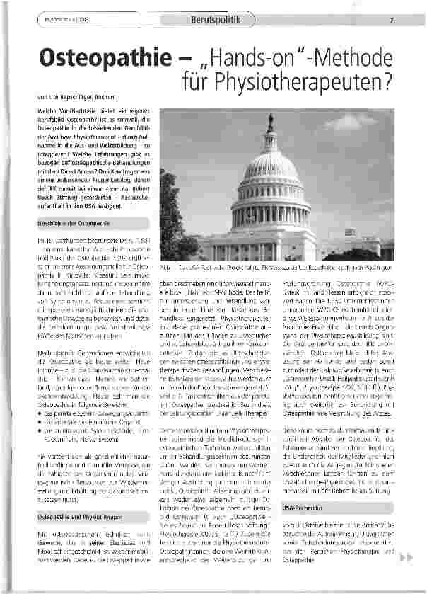 Vorschauseite 1: Osteopathie - „Hands-on -Methode für Physiotherapeuten?
