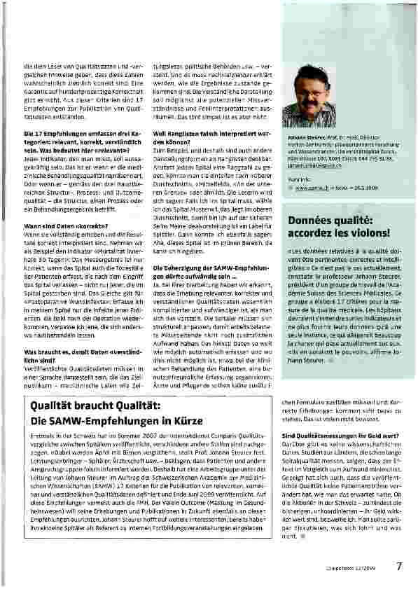 Vorschauseite 2: «Mangelhafte Qualitätsdaten können zu Fehlentscheiden führen»