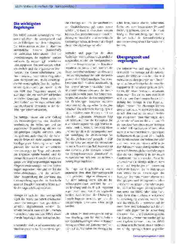 Vorschauseite 3: Mehr Verbraucherschutz für Heimbewohner?