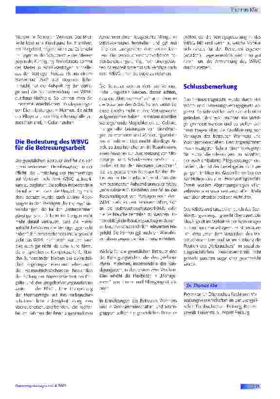 Vorschauseite 4: Mehr Verbraucherschutz für Heimbewohner?