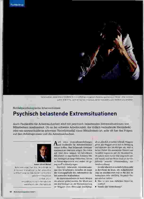Vorschauseite 1: Psychisch belastende Extremsituationen