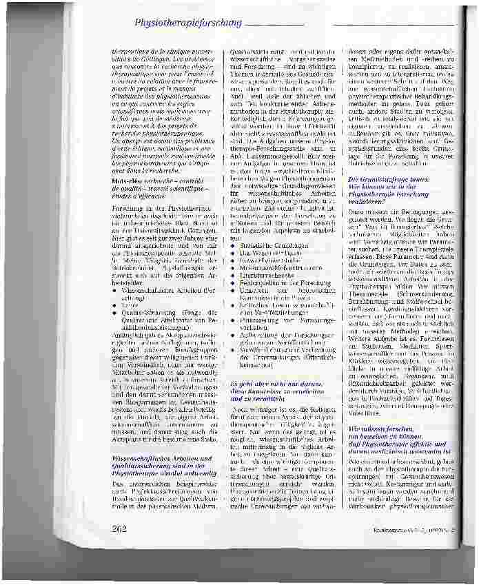 Vorschauseite 2: Forschung - Freund oder Feind der Physiotherapie?