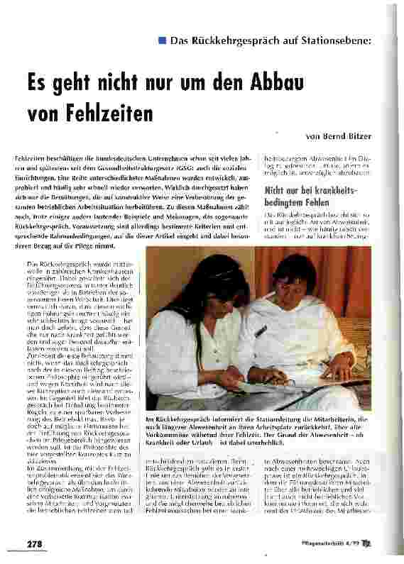Vorschauseite 1: Es geht nicht nur um den Abbau von Fehlzeiten