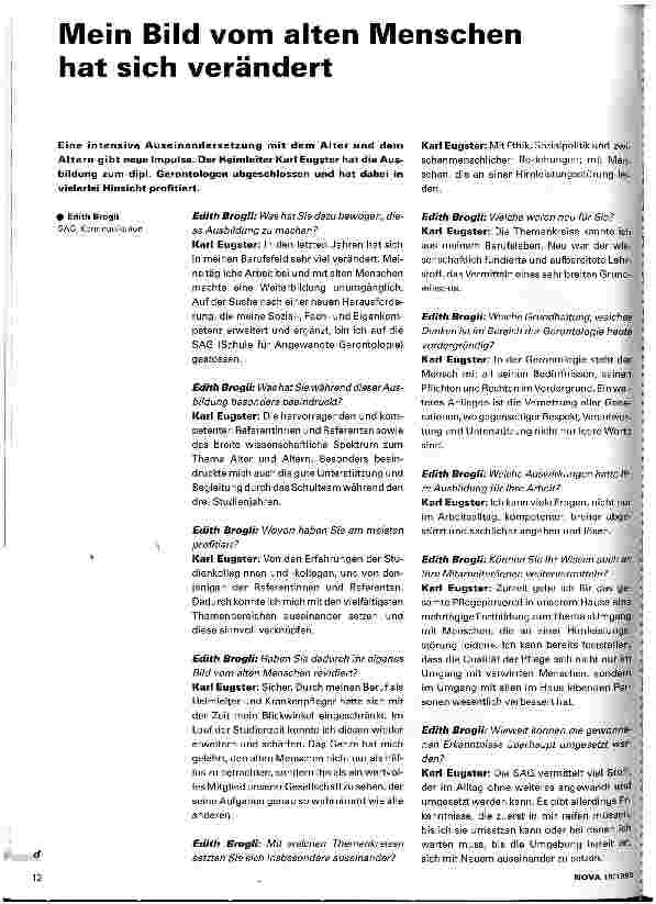 Vorschauseite 1: Mein Bild vom alten Menschen hat sich verändert