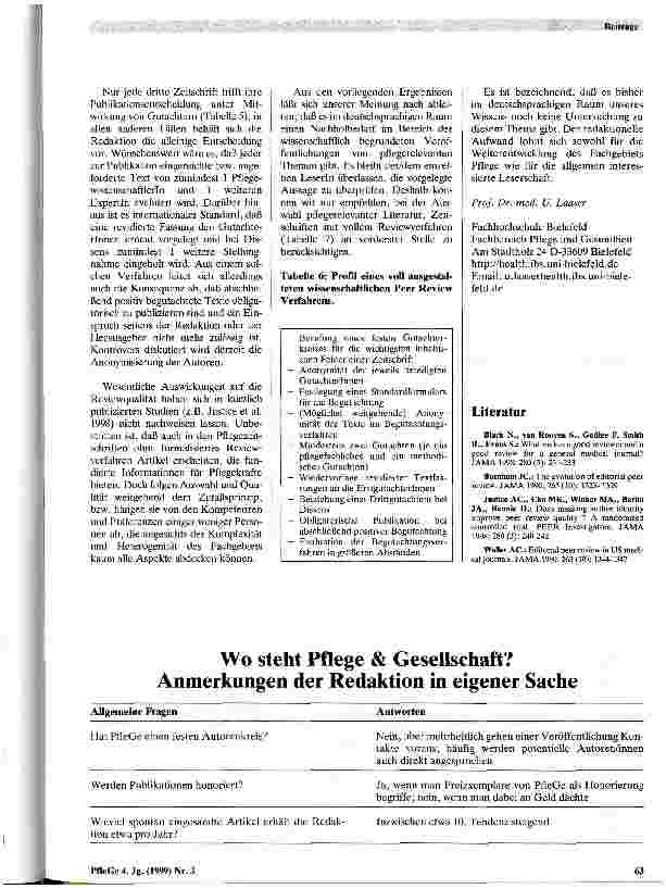 Vorschauseite 3: Deutschsprachige Pflegezeitschriften als wissenschaftliche Informationsquelle