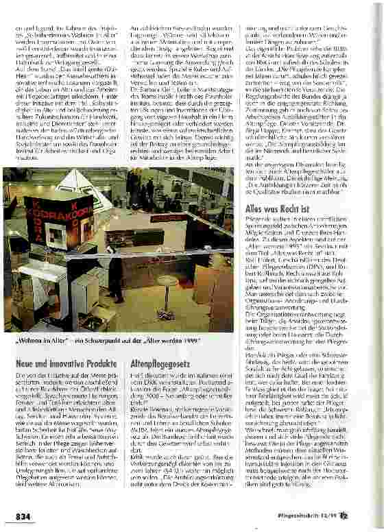 Vorschauseite 4: Demenzerkrankungen im Mittelpunkt der Älter werden 1999 Fachmesse für Altenarbeit, Pflege und Geriatrie
