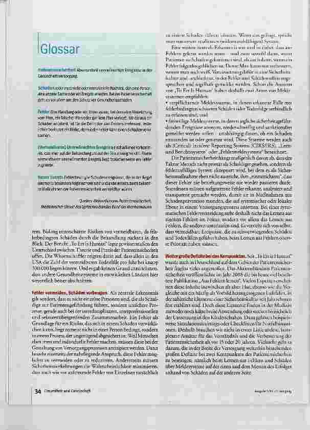 Vorschauseite 3: Wege zu mehr Patientensicherheit
