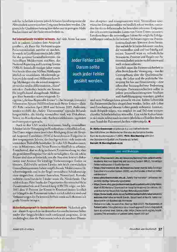 Vorschauseite 6: Wege zu mehr Patientensicherheit