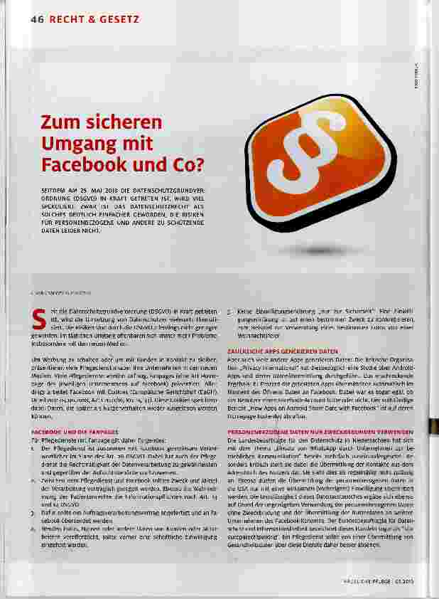 Vorschauseite 1: Zum sicheren Umgang mit Facebook und Co?