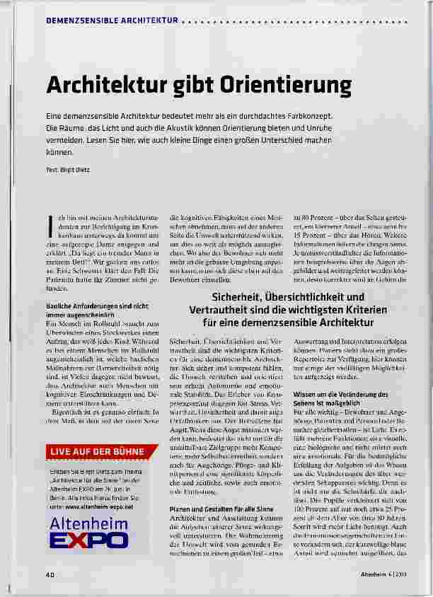 Vorschauseite 1: Architektur gibt Orientierung