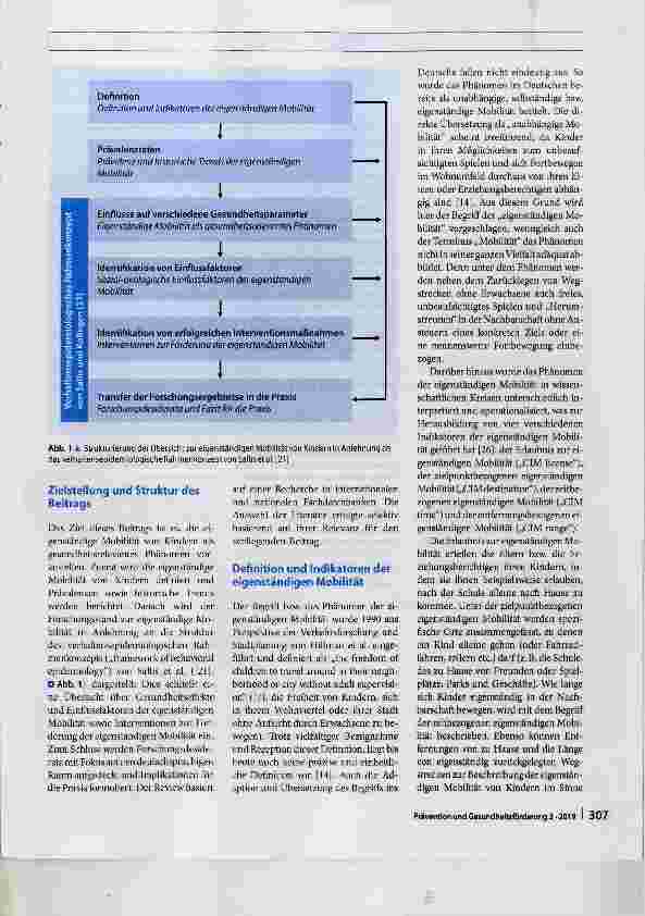 Vorschauseite 2: Eigenständige Mobilität von Kindern Ein narrativer Überblickzu einem in der Präventionsund Gesundheitsforschung vernachlässigten Phänomen