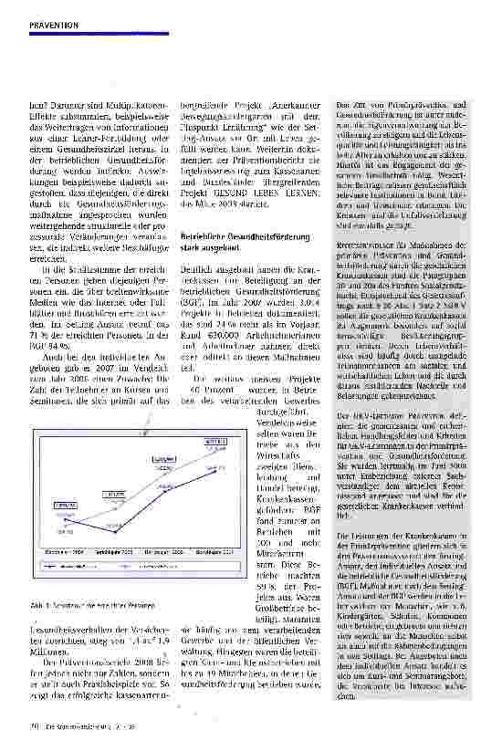 Vorschauseite 2: Rekordbeteiligung bei Primärprävention und betrieblicher Gesundheitsförderung