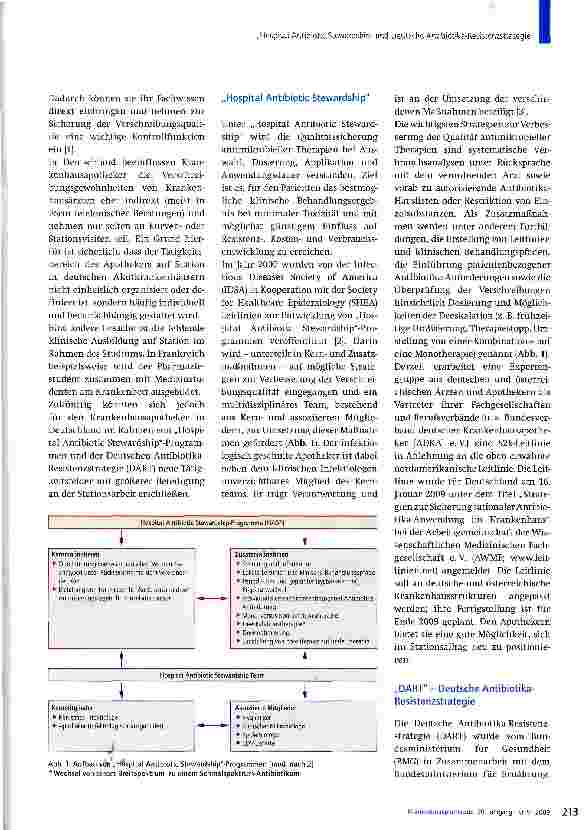 Vorschauseite 2: „Hospital Antibiotic Stewardship und Deutsche Antibiotika-Resistenzstrategie