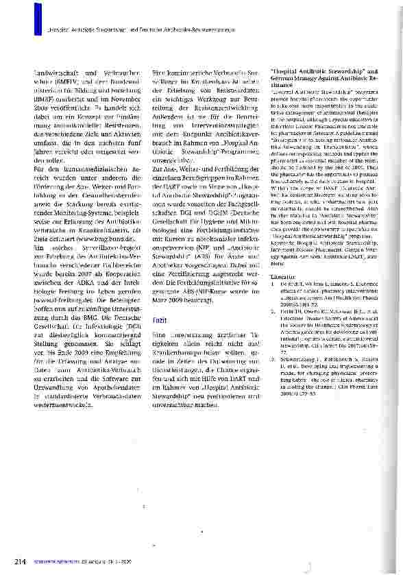 Vorschauseite 3: „Hospital Antibiotic Stewardship und Deutsche Antibiotika-Resistenzstrategie