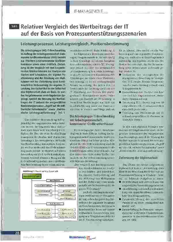 Vorschauseite 1: Relativer Vergleich des Wertbeitrags der IT auf der Basis von Prozessunterstützungsszenarien