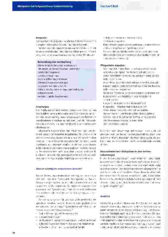 Vorschauseite 4: Obstipation bei fortgeschrittener Krebserkrankung