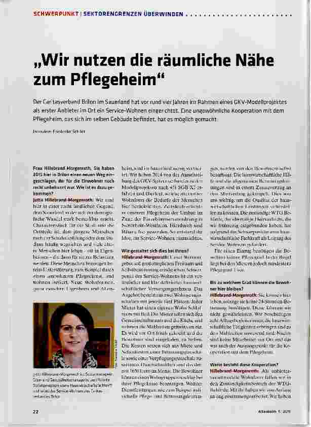Vorschauseite 1: Wir nutzen die räumliche Nähe zum Pflegeheim