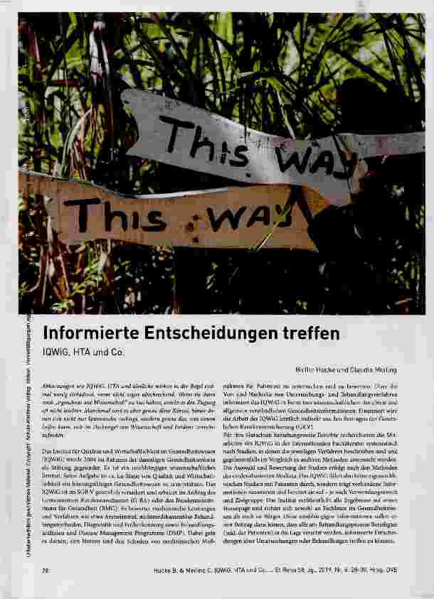Vorschauseite 1: Informierte Entscheidungen treffen