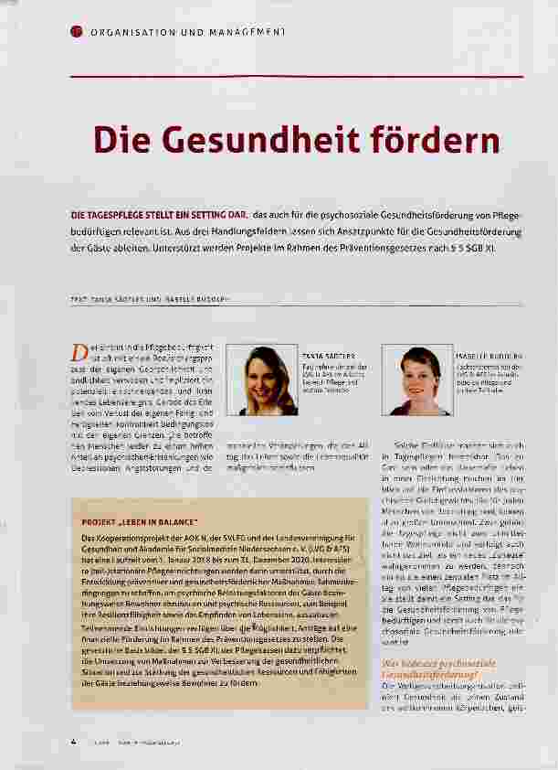 Vorschauseite 1: Die Gesundheit fördern