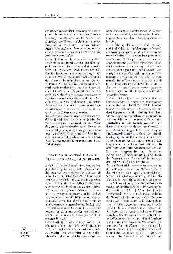 Vorschauseite 4: STERBEN UND TOD ALS GRENZERFAHRUNG EINE KULTURANTHROPOLOGISCHE UND PHÄNOMENOLOGISCHE BETRACHTUNG