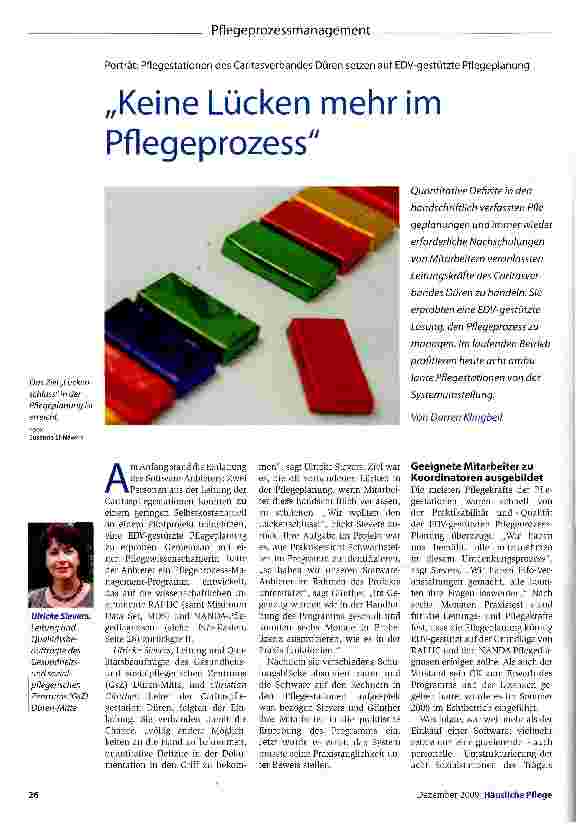 Vorschauseite 1: „Keine Lücken mehr im Pflegeprozess