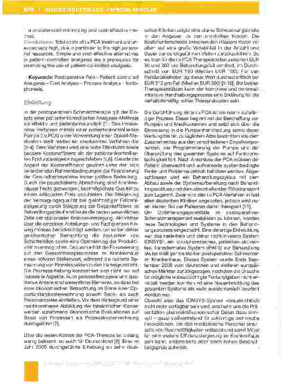 Vorschauseite 2: Prozesskostenanalyse in der postoperativen Schmerztherapie