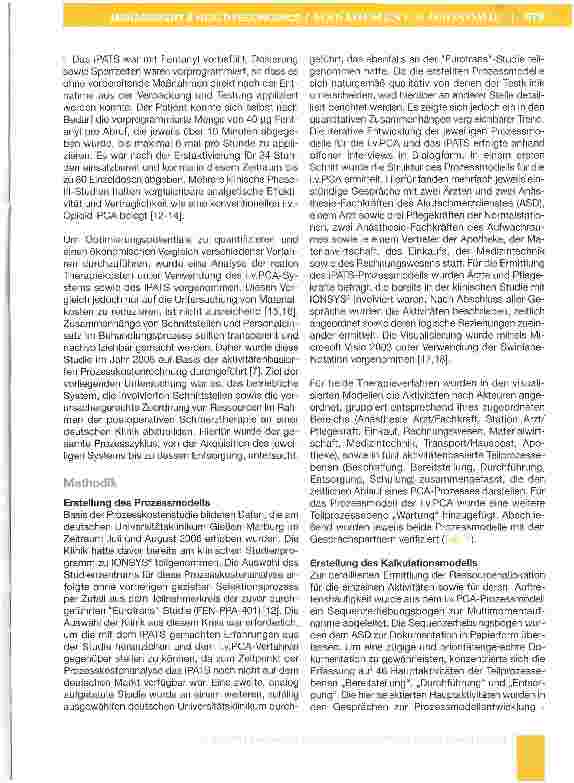 Vorschauseite 3: Prozesskostenanalyse in der postoperativen Schmerztherapie