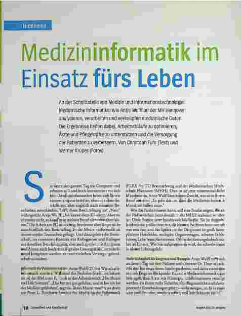 Vorschauseite 1: Medizininformatik im Einsatz fürs Leben