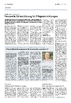 Vorschauseite 1: Personelle Unterstützung für Pflegeeinrichtungen