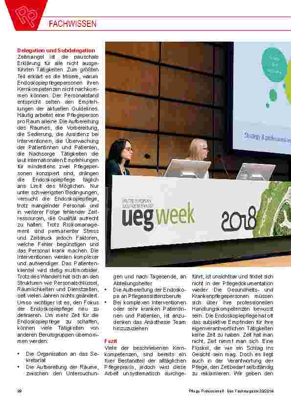Vorschauseite 5: ESGENA Konferenz 2018 & die Kompetenzen der Endoskopiepflege in Österreich