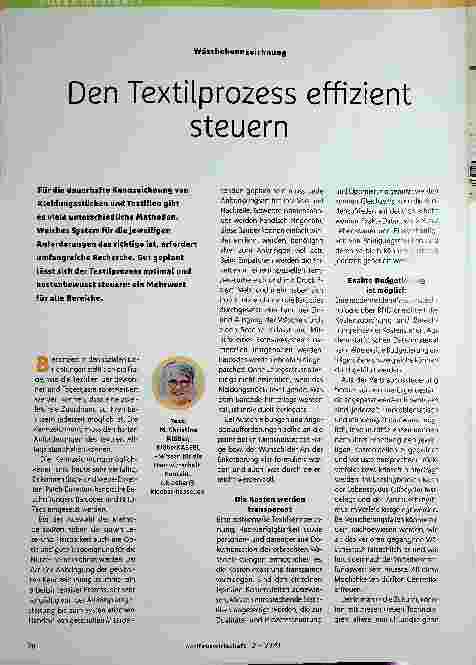 Vorschauseite 1: Den Textilprozess effizient steuern.