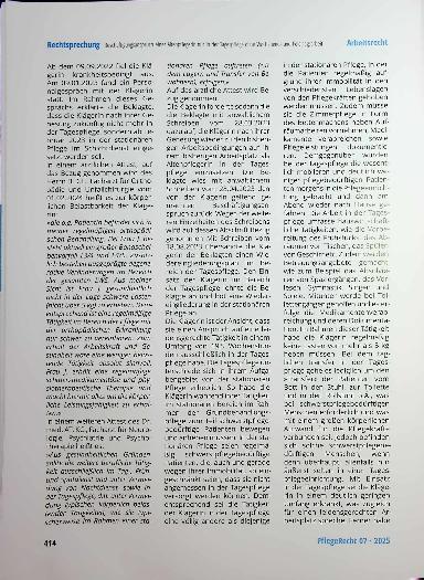 Vorschauseite 3: Beschäftigungs anspruch einer Altenpflegerin nur in der Tagespflege ohne Wochenendund Feiertagsarbeit