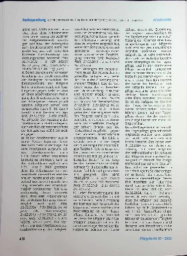 Vorschauseite 5: Beschäftigungs anspruch einer Altenpflegerin nur in der Tagespflege ohne Wochenendund Feiertagsarbeit