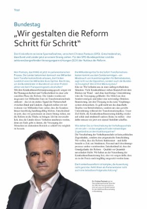 Vorschauseite 1: Bundestag „Wir gestalten die Reform Schritt für Schritt“