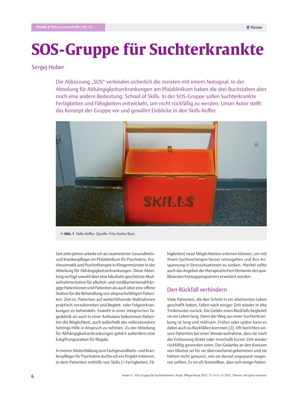 Vorschauseite 1: SOS-Gruppe für Suchterkrankte