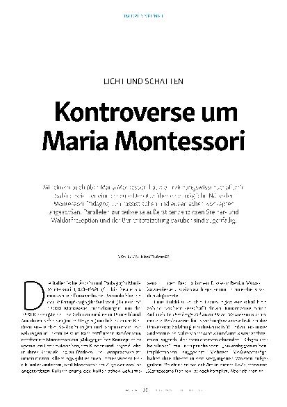 Vorschauseite 1: Kontroverse um Maria Montessori