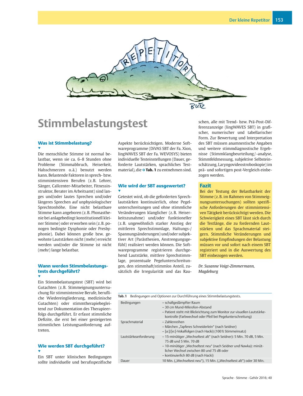Vorschauseite 1: Stimmbelastungstest