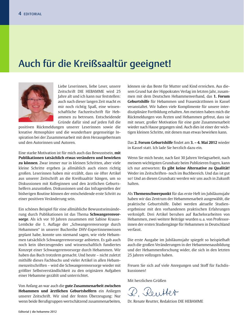 Vorschauseite 1: Auch für die Kreißsaaltür geeignet!