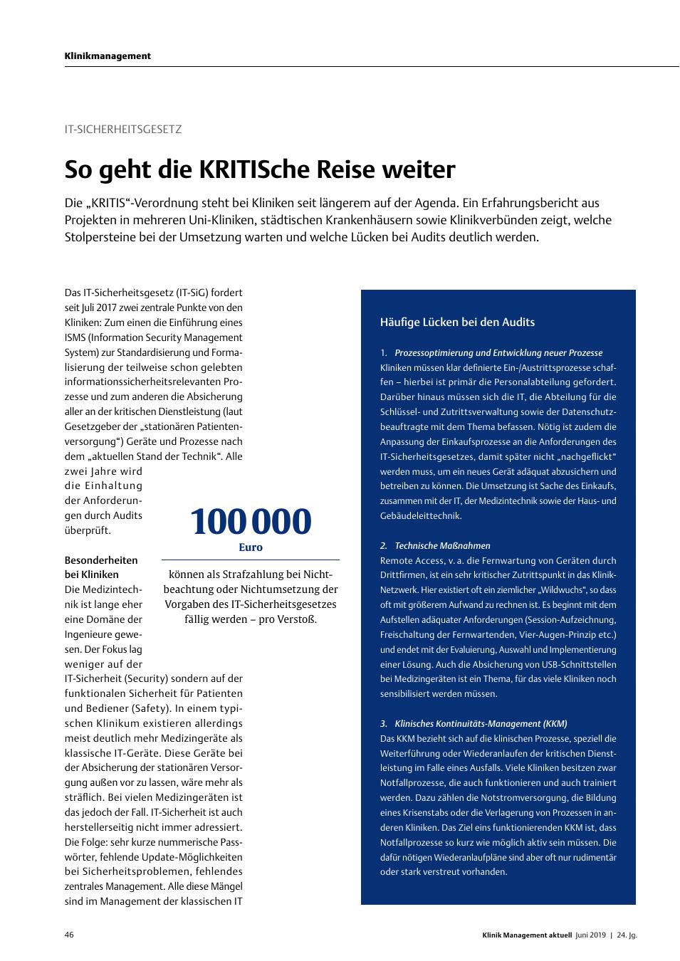 Vorschauseite 1: IT-Sicherheitsgesetz: So geht die KRITISche Reise weiter