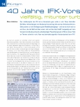 Vorschauseite 4: 40 Jahre IFK ... was sagen Sie dazu?