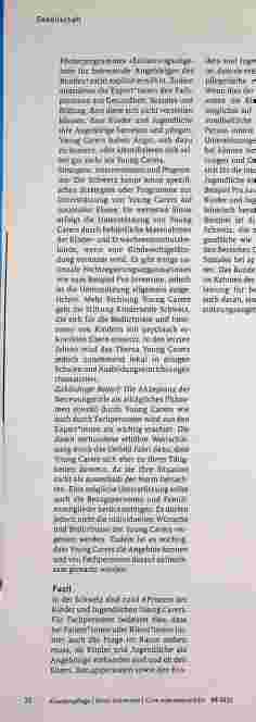 Vorschauseite 3: Erste Resultate eines internationalen Horizon 2020-Projekts: Die Sichtbarkeit und Unterstützung von Young Carers in der Schweiz.