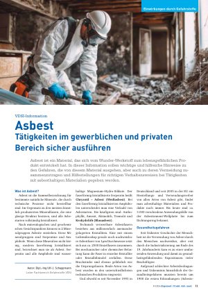 Vorschauseite 1: Asbest Tätigkeiten im gewerblichen und privaten Bereich sicher ausführen