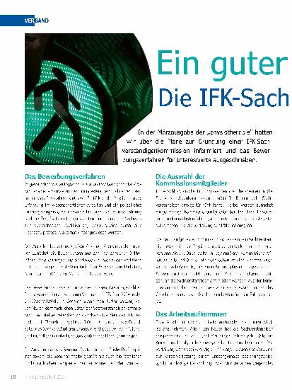 Vorschauseite 1: Ein guter Start: Die IFK-Sachverständigenkommission