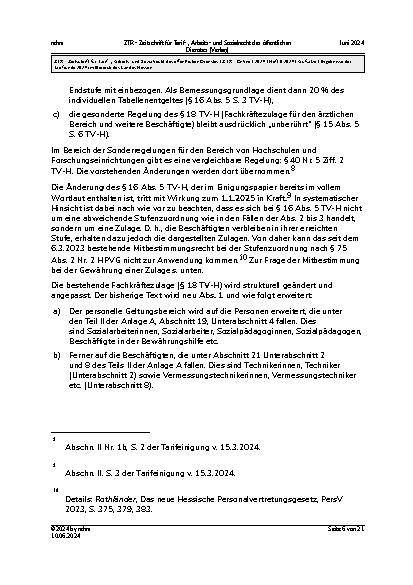 Vorschauseite 6: Ergebnisse der Tarifrunde 2024 im Bereich des Landes Hessen