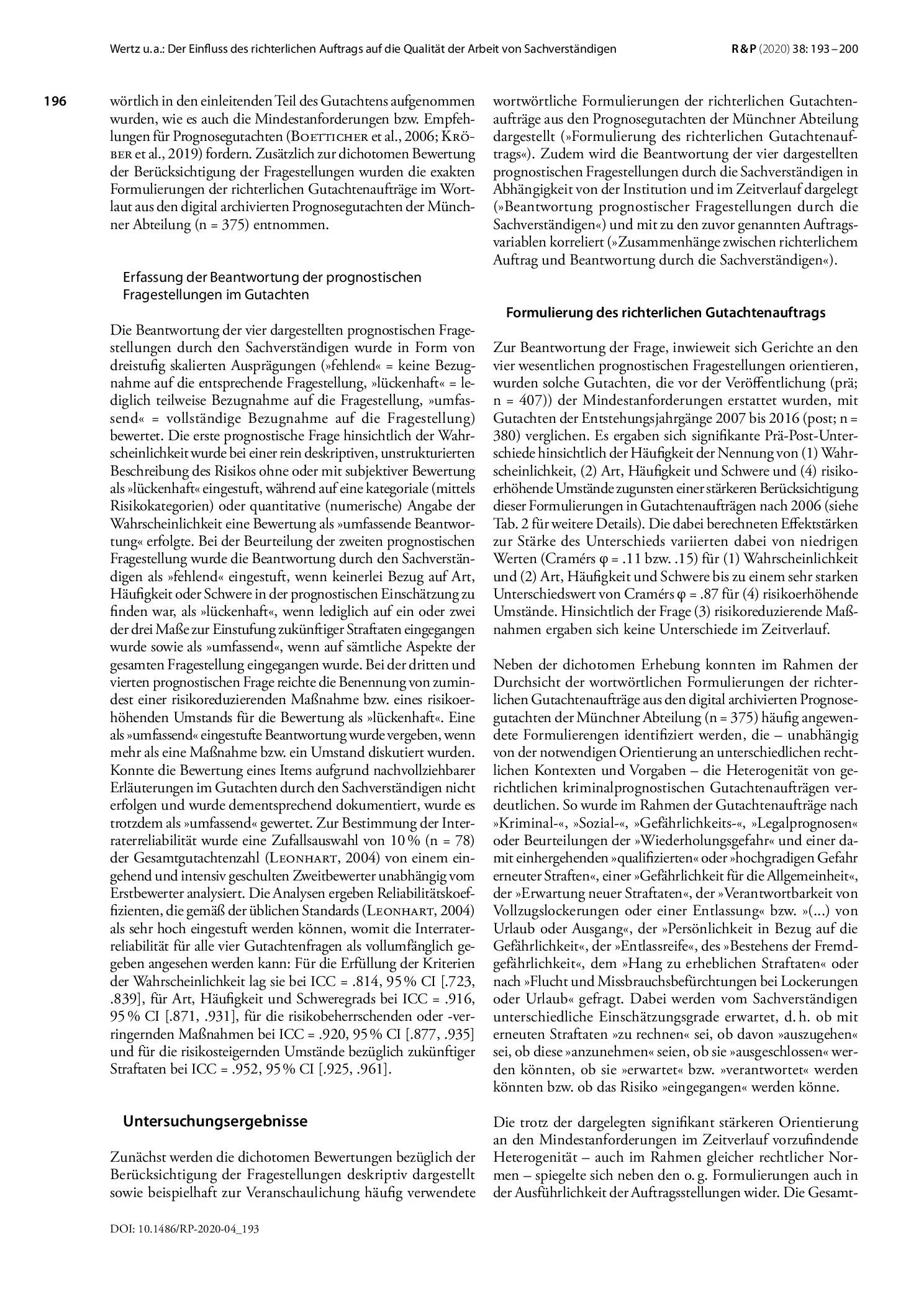 Vorschauseite 4: Der Einfluss des richterlichen Auftrags auf die Qualität der Arbeit von Sachverständigen im Rahmen der Prognosebegutachtung