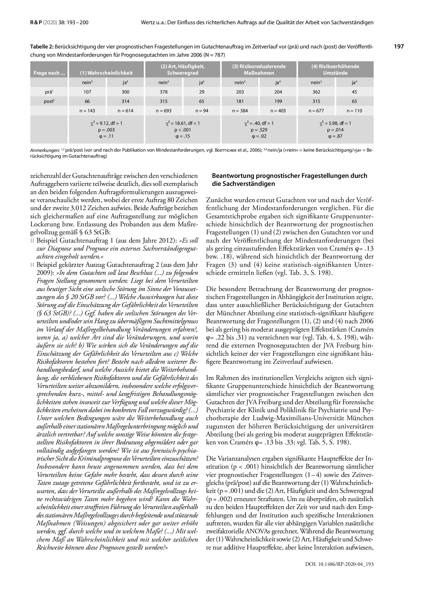 Vorschauseite 5: Der Einfluss des richterlichen Auftrags auf die Qualität der Arbeit von Sachverständigen im Rahmen der Prognosebegutachtung