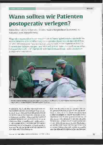 Vorschauseite 1: Wann sollten wir Patienten postoperativ verlegen?