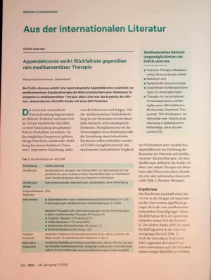 Vorschauseite 1: Appendektomie senkt Rückfallrate gegenüber rein medikamentöser Therapie