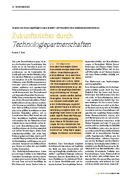 Vorschauseite 1: Zukunftssicher durch Technologiepartnerschaften